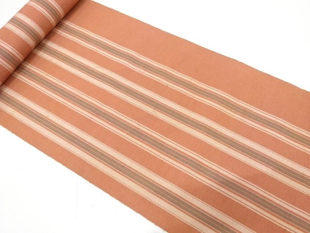 JAPANESE KIMONO / ANTIQUE BOLT FOR HASSUN OBI / WOVEN STRIPE